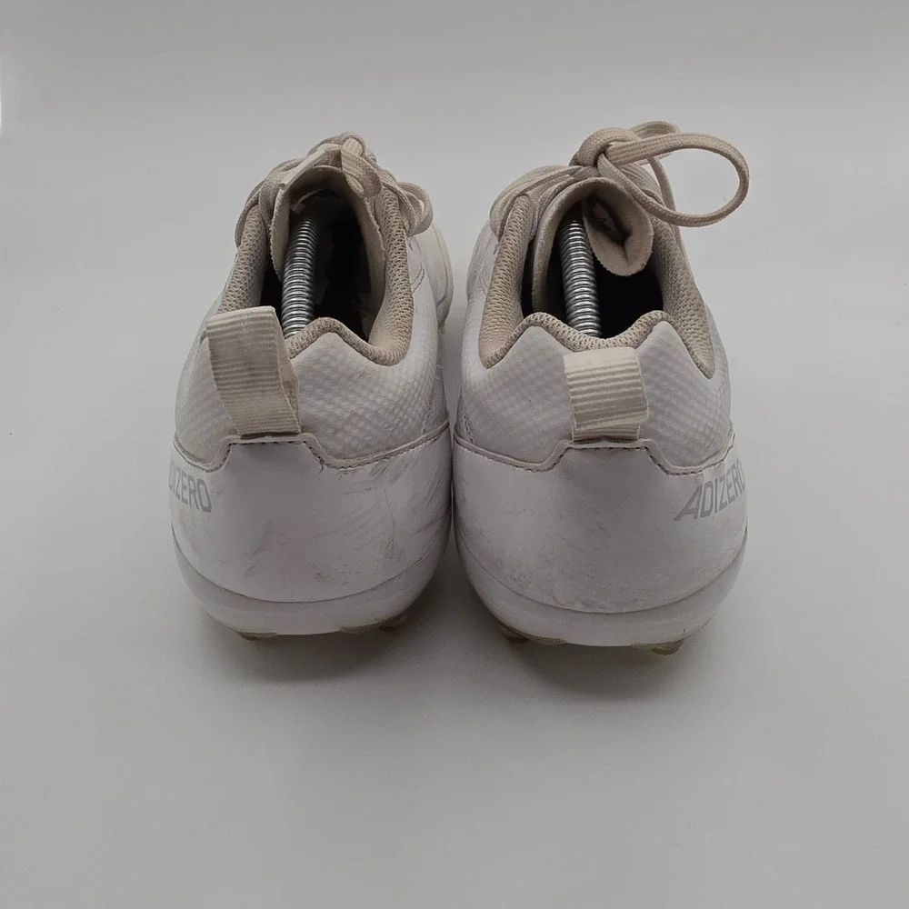 Adidas Adizero Football Cleats Mens 11 White IF2449 Low Top Athletic Shoes